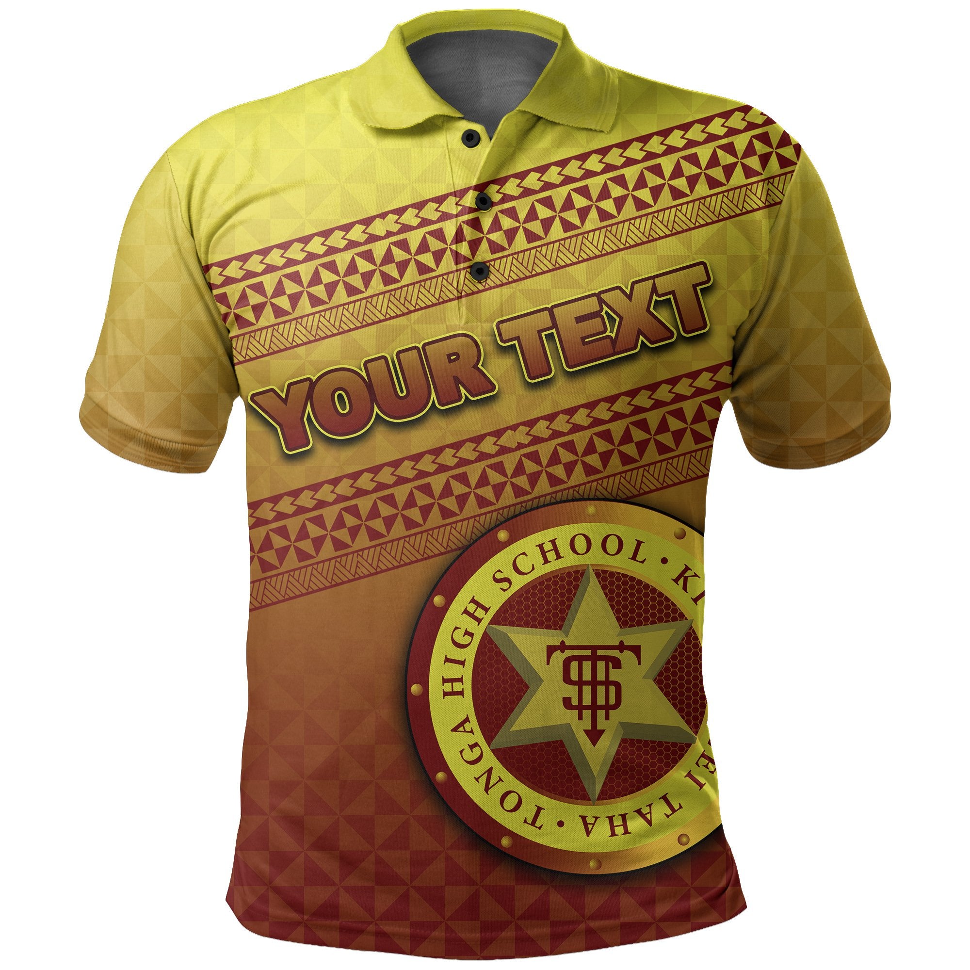 Custom Tonga High School Polo Shirt Simple Style Unisex Yellow - Polynesian Pride