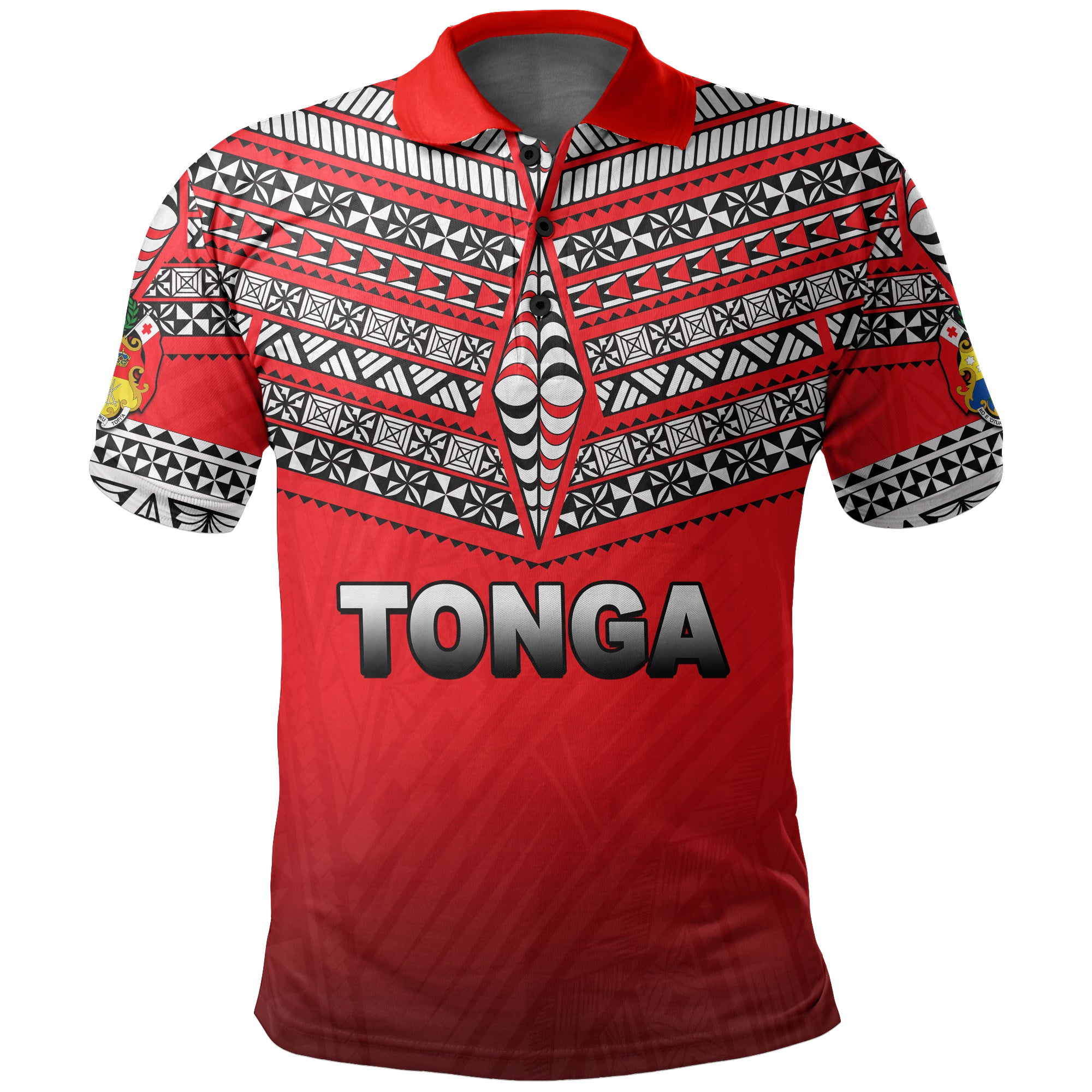 Custom Tonga Polo Shirt Ngatu Polynesian Red Style LT6 Unisex Red - Polynesian Pride