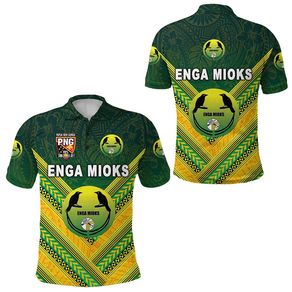 Papua New Guinea Enga Mioks Polo Shirt - Rugby Original Style Green LT8 Green - Polynesian Pride