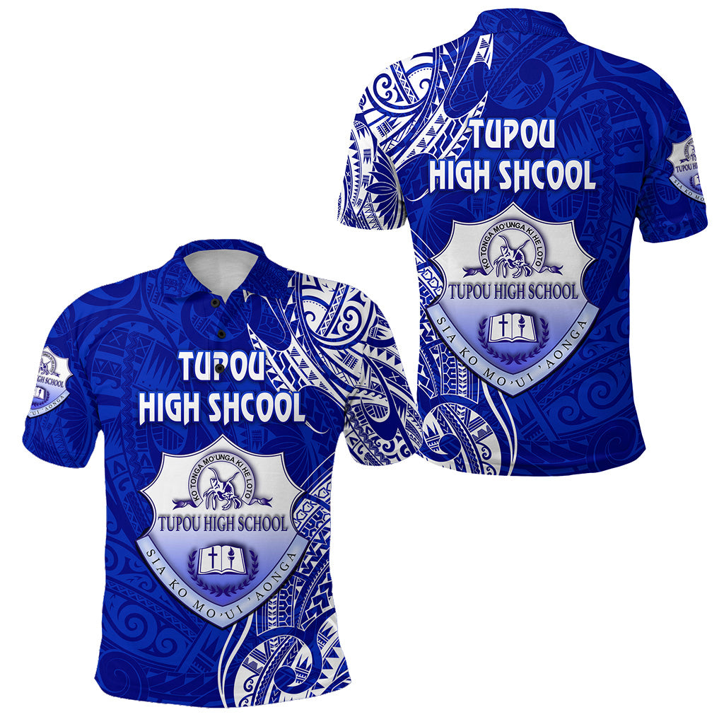 Tonga Tupou High School Polo Shirt Simple Vibes LT8 Unisex Blue - Polynesian Pride