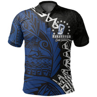 Custom Cook Islands Polo Shirt Rakahanga Polynesian Style LT6 Blue - Polynesian Pride