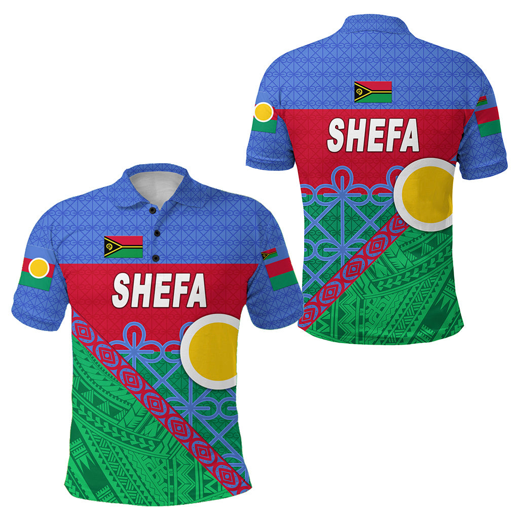 Shefa Province Polo Shirt Vanuatu Pattern Unique Style LT8 Unisex Blue - Polynesian Pride