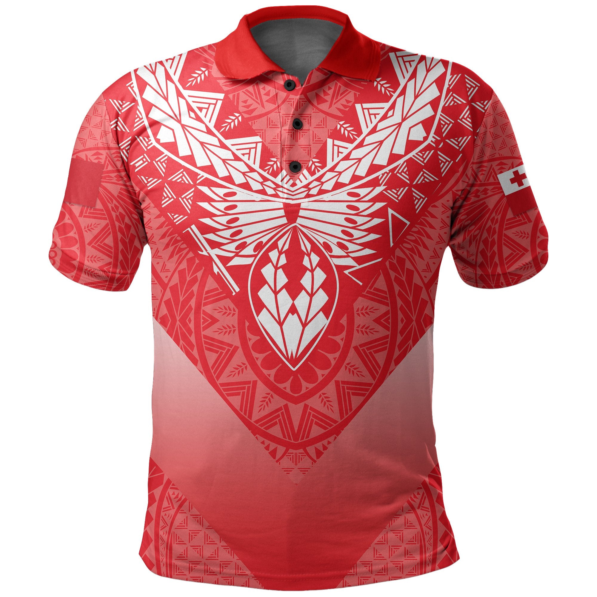 Mate Maa Tonga Rugby Polo Shirt Polynesian Style Unisex Red - Polynesian Pride