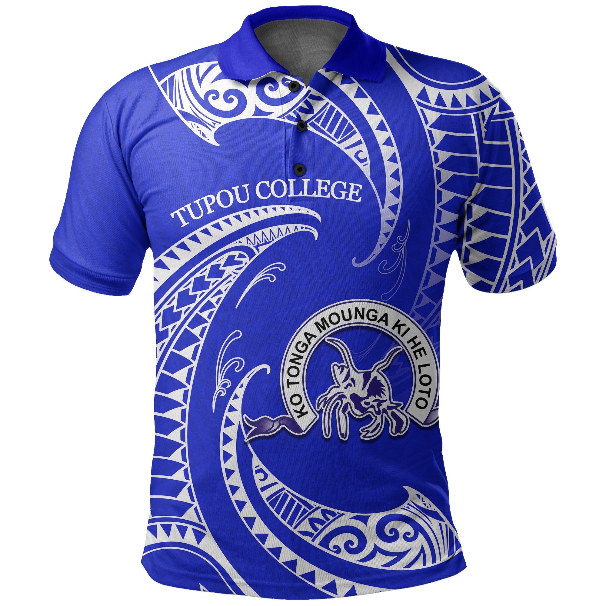 Tonga Tupou College Polo Shirt Special Polynesian Unisex Blue - Polynesian Pride