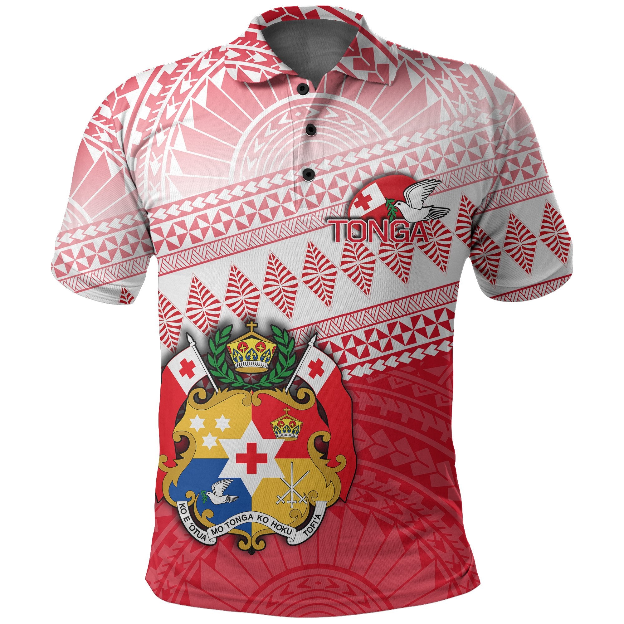 Tonga Rugby Polo Shirt Polynesian Style Unisex Red - Polynesian Pride