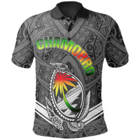 Guam Polo Shirt Turtle Guam Seal Chamorro Unisex Grey - Polynesian Pride