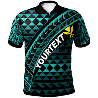 Hawaii Custom Polo Shirt Blue Hawaiian Tribal Seamless Pattern Unisex Blue - Polynesian Pride