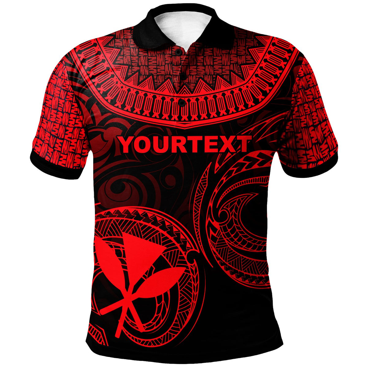 Hawaii Custom Polo Shirt Unique Serrated Texture Red Unisex Red - Polynesian Pride