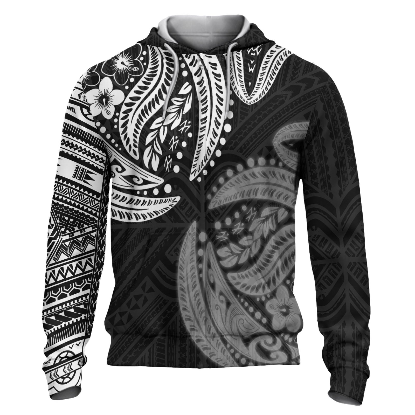 Polynesian Patterns Hoodie Unisex Black - Polynesian Pride