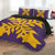 Hawaiian Royal Pattern Quilt Bed Set - Purple And Gold - E2 Style - AH - Polynesian Pride