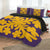 Hawaiian Royal Pattern Quilt Bed Set - Purple And Gold - E1 Style - AH - Polynesian Pride