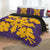 Hawaiian Royal Pattern Quilt Bed Set - Purple And Gold - K1 Style - AH - Polynesian Pride