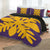 Hawaiian Royal Pattern Quilt Bed Set - Purple And Gold - D1 Style - AH - Polynesian Pride