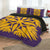 Hawaiian Royal Pattern Quilt Bed Set - Purple And Gold - A3 Style - Polynesian Pride