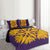 Hawaiian Royal Pattern Quilt Bed Set - Purple And Gold - A3 Style - Polynesian Pride