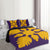 Hawaiian Royal Pattern Quilt Bed Set - Purple And Gold - B1 Style - AH - Polynesian Pride