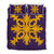 Hawaiian Royal Pattern Quilt Bed Set - Purple And Gold - F2 Style - AH Art - Polynesian Pride