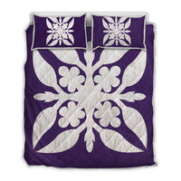 Hawaiian Royal Pattern Quilt Bed Set - Purple - G1 Style - AH Art - Polynesian Pride