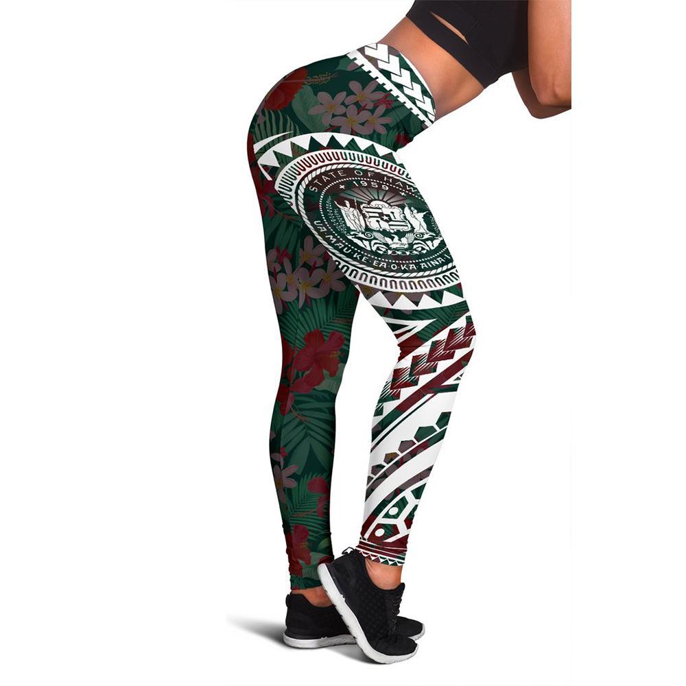 Hawaii Seal Leggings (White) A6 White - Polynesian Pride