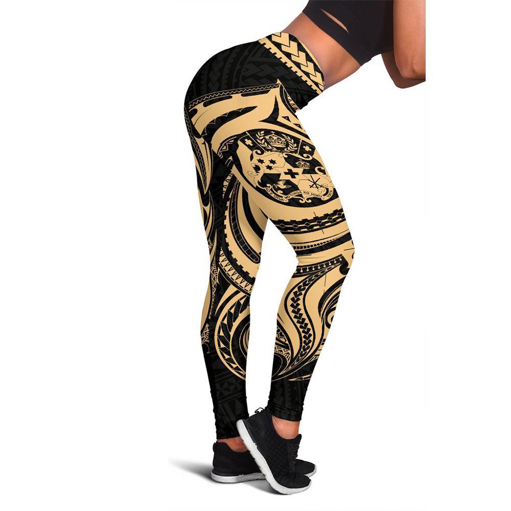 Tonga Polynesian 3rd Leggings A6 Gold - Polynesian Pride