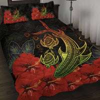 Hawaii Shark Turtle Hibiscus Polynesian Quilt Bed Set - Vera Style - AH - Polynesian Pride
