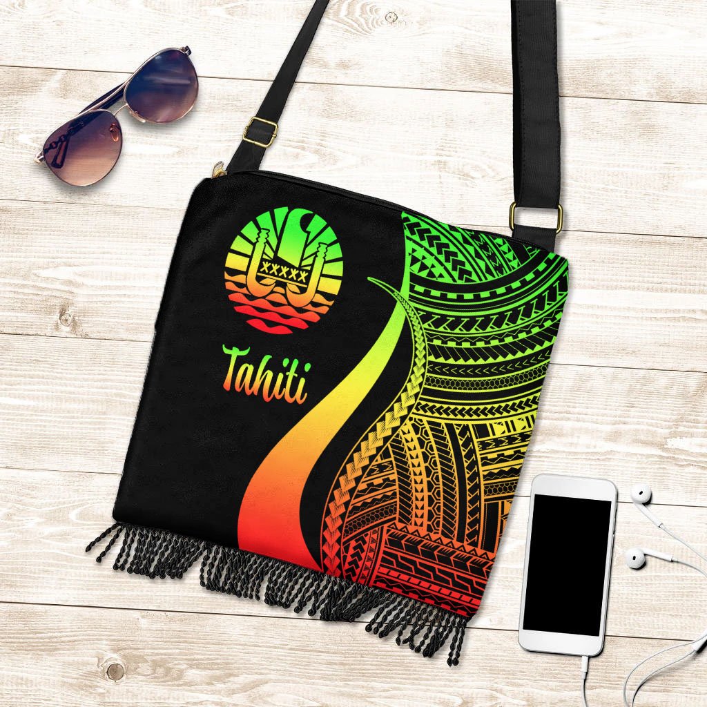 Tahiti Boho Handbag - Reggae Polynesian Tentacle Tribal Pattern Boho Handbag One Size Reggae - Polynesian Pride