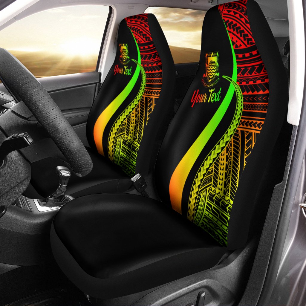 Tuvalu Custom Personalised Car Seat Covers - Reggae Polynesian Tentacle Tribal Pattern Universal Fit Reggae - Polynesian Pride