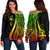 Fiji Women's Off Shoulder Sweater - Reggae Polynesian Tentacle Tribal Pattern Art - Polynesian Pride