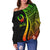 Pohnpei Custom Personalised Women's Off Shoulder Sweater - Reggae Polynesian Tentacle Tribal Pattern - Polynesian Pride