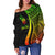 New Caledonia Custom Personalised Women's Off Shoulder Sweater - Reggae Polynesian Tentacle Tribal Pattern - Polynesian Pride