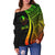 Yap Custom Personalised Women's Off Shoulder Sweater - Reggae Polynesian Tentacle Tribal Pattern - Polynesian Pride