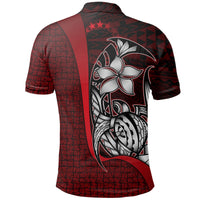 Cook Islands Polo Shirt Red Turtle with Hook - Polynesian Pride