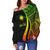 Marshall Islands Custom Personalised Women's Off Shoulder Sweater - Reggae Polynesian Tentacle Tribal Pattern - Polynesian Pride