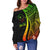 Chuuk Custom Personalised Women's Off Shoulder Sweater - Reggae Polynesian Tentacle Tribal Pattern - Polynesian Pride