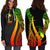 Yap Women's Hoodie Dress - Reggae Polynesian Tentacle Tribal Pattern - Polynesian Pride