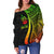 Vanuatu Custom Personalised Women's Off Shoulder Sweater - Reggae Polynesian Tentacle Tribal Pattern - Polynesian Pride