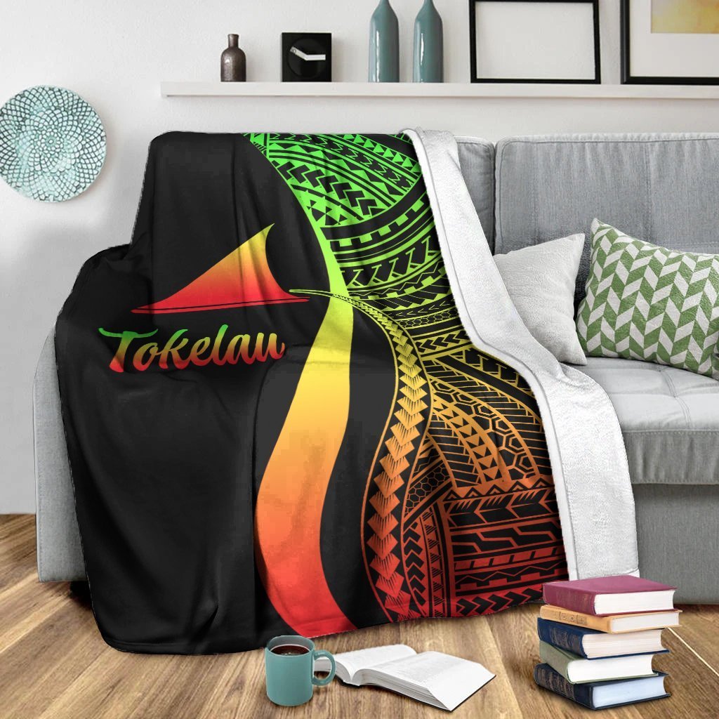 Tokelau Premium Blanket - Reggae Polynesian Tentacle Tribal Pattern - Polynesian Pride