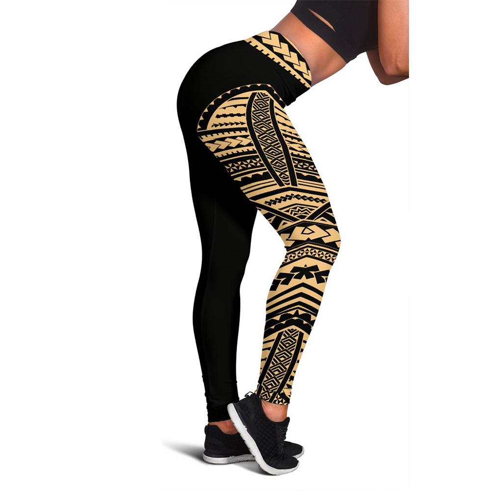 Polynesian Women's Leggings - Rising 4th Gold - Polynesian Pride