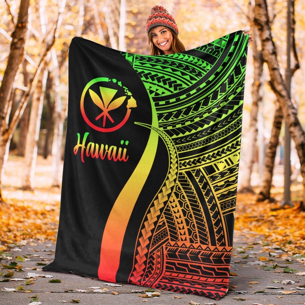 Hawaii Premium Blanket - Reggae Polynesian Tentacle Tribal Pattern - Polynesian Pride