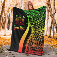 Fiji Custom Personalised Premium Blanket - Reggae Polynesian Tentacle Tribal Pattern Crest - Polynesian Pride