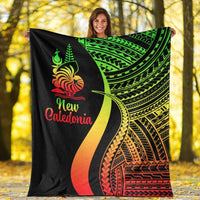 New Caledonia Premium Blanket - Reggae Polynesian Tentacle Tribal Pattern Crest - Polynesian Pride