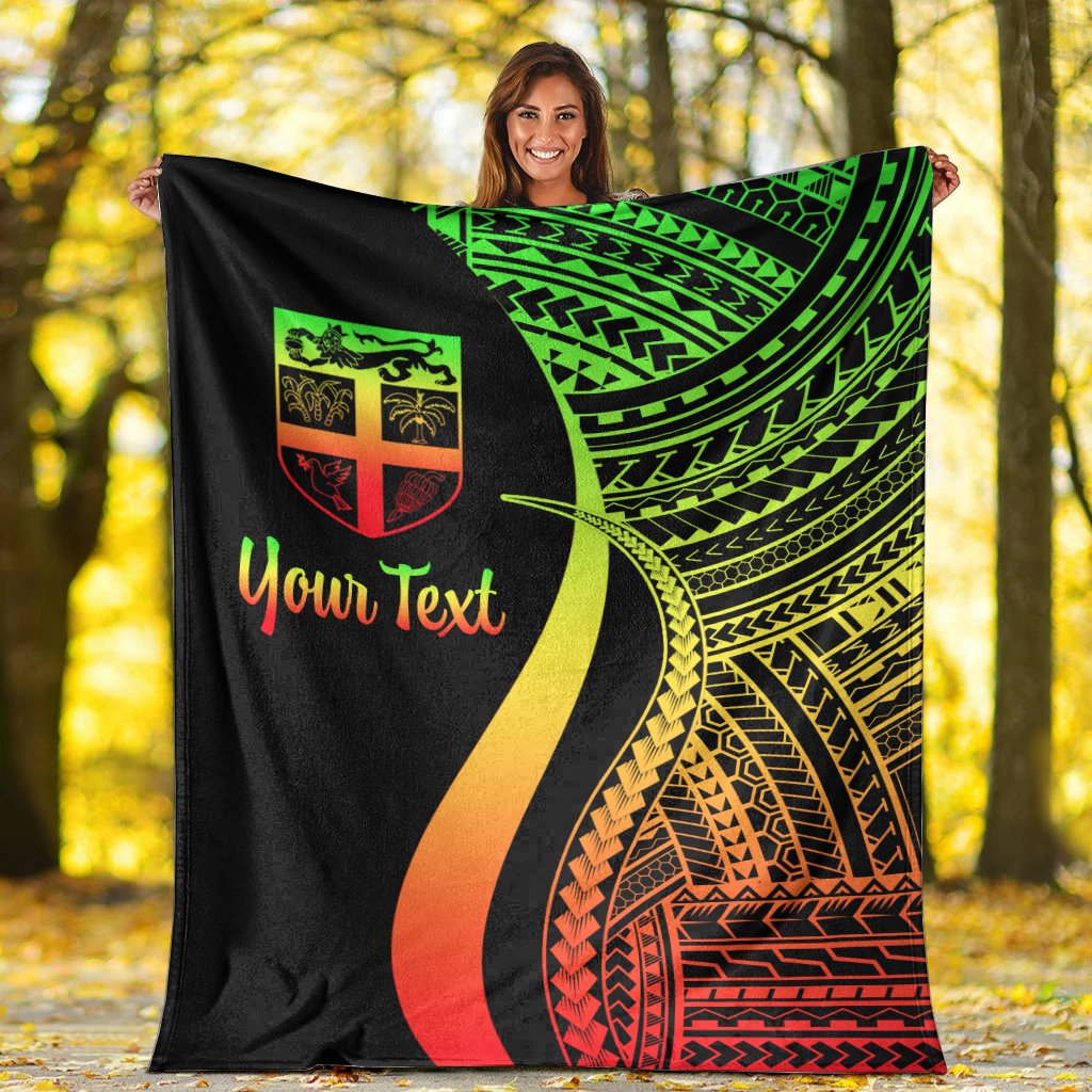 Fiji Custom Personalised Premium Blanket - Reggae Polynesian Tentacle Tribal Pattern - Polynesian Pride