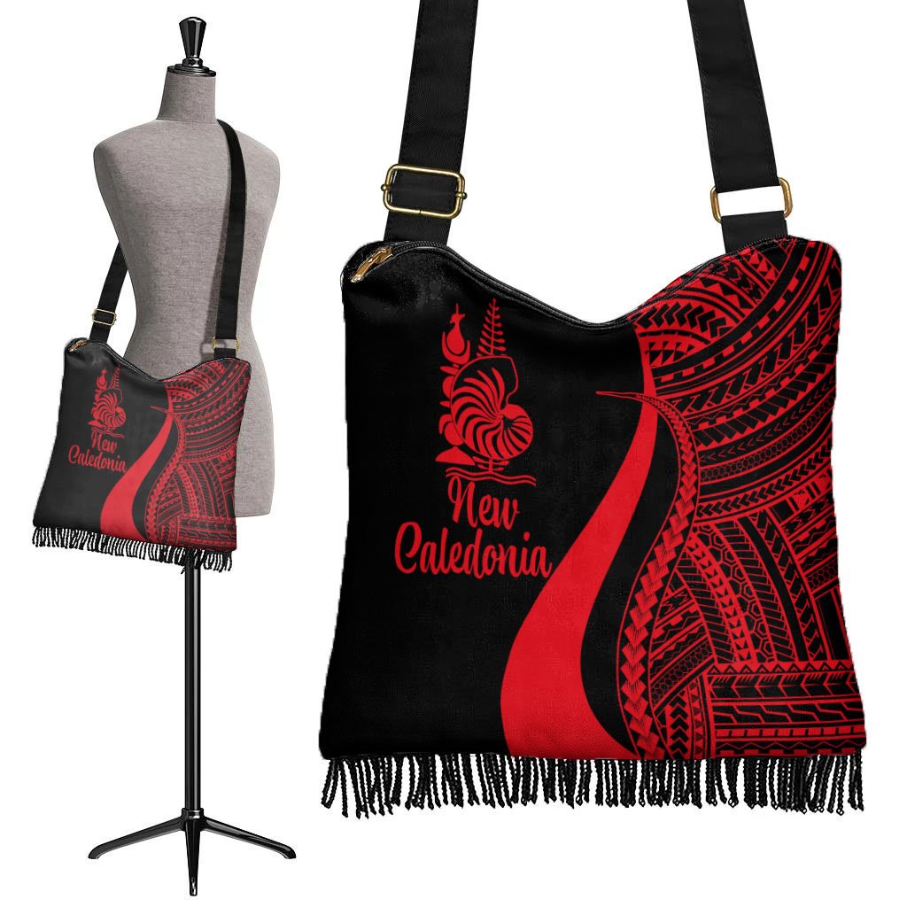 New Caledonia Boho Handbag - Red Polynesian Tentacle Tribal Pattern Crest - Polynesian Pride