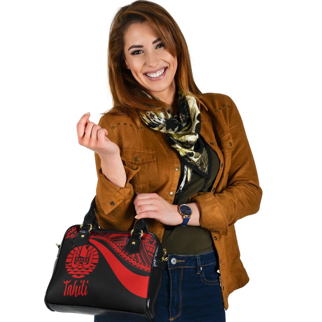 Tahiti Shoulder Handbag - Red Polynesian Tentacle Tribal Pattern - Polynesian Pride