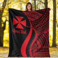 Wallis And Futuna Custom Personalised Premium Blanket - Red Polynesian Tentacle Tribal Pattern - Polynesian Pride