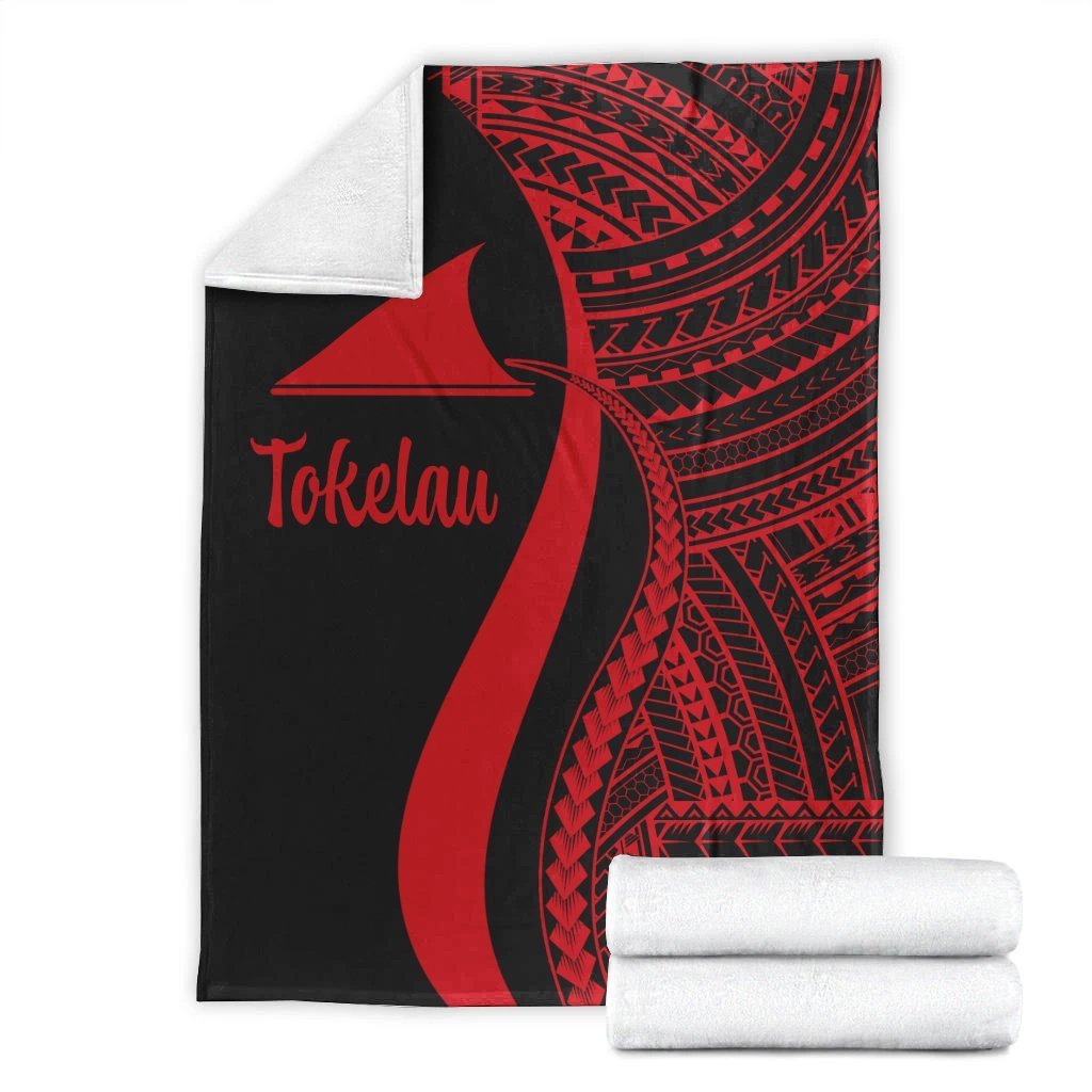 Tokelau Premium Blanket - Red Polynesian Tentacle Tribal Pattern - Polynesian Pride