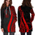 Cook Islands Women's Hoodie Dress - Red Polynesian Tentacle Tribal Pattern - Polynesian Pride