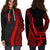 Fiji Women's Hoodie Dress - Red Polynesian Tentacle Tribal Pattern - Polynesian Pride