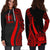 Samoa Women's Hoodie Dress - Red Polynesian Tentacle Tribal Pattern - Polynesian Pride