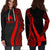 Tokelau Women's Hoodie Dress - Red Polynesian Tentacle Tribal Pattern - Polynesian Pride